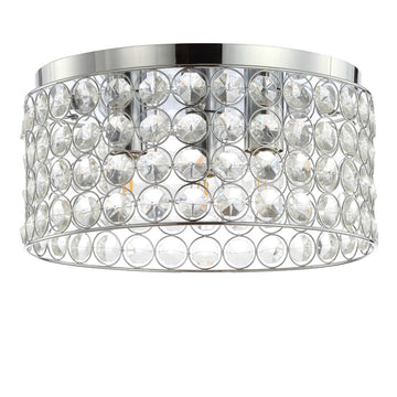 Ellen 15" Crystal/Metal LED Flush Mount - JONATHAN Y